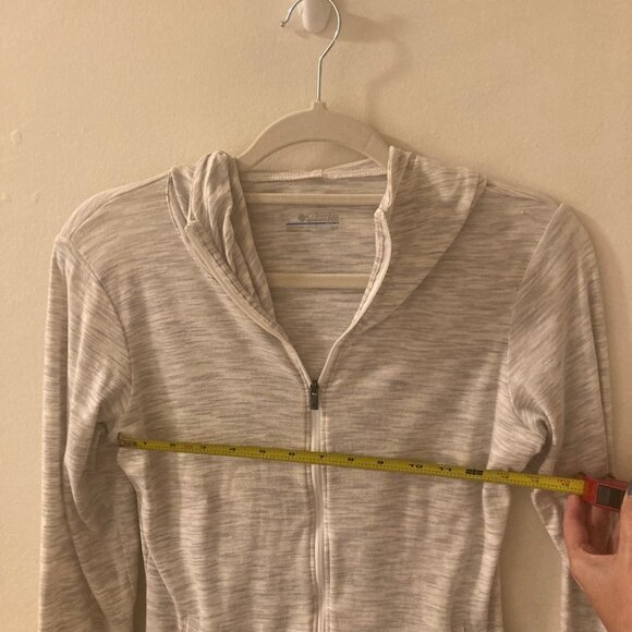 Columbia Full Zip Hoodie Heather Grey Lightweight Streetwear Size S - Picture 8 of 11